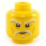 LEGO Head, White Moustache, Soul Patch and Arched Eyebrows