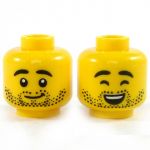 LEGO Head, Beard Stubble, Smiling/Laughing