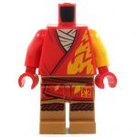 LEGO Long Red Shirt Tied Around Waist, Light Brown Pants, Fire Design