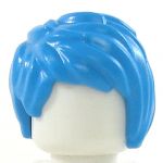LEGO Hair, Female, Short and Tousled, Side Part, Dark Azure