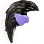 LEGO Hair, Long and Straight, Black with with Prominent Ears, Light Lavender