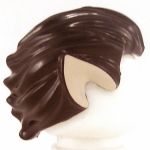 LEGO Hair, Swept Back, Dark Brown with Pointed Ears, Tan