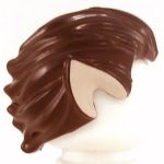 LEGO Hair, Swept Back, Reddish Brown with Pointed Ears, Tan