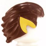 LEGO Hair, Swept Back, Reddish Brown with Pointed Ears, Yellow
