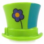 LEGO Top Hat, Large, Lime Green with Flower