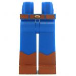 LEGO Legs, Long Blue Pants with Brown Belt, Tall Boots