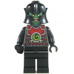 LEGO Orc, Fighter (Group Leader), Red and Gray Armor, Black Outfit and Helmet