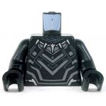 LEGO Torso, Black With Silver Chevron Armor Design, Tooth Necklace