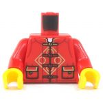 LEGO Torso, Red Jacket with Gold Geometric Design, Pockets