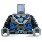 LEGO Torso, Dark Bluish Gray Body Armor with Azure Circle Design