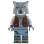 LEGO Lycanthrope: Werewolf, Dark Bluish Gray Fur, Brown Vest, Torn Pants