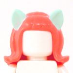 LEGO Hair, Female, Coral-colored with Light Aqua Ears