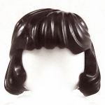 LEGO Hair, Female, Mid-Length, Curled Behind the Ears, Dark Brown