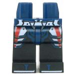 LEGO Legs, Dark Blue with White and Red Armor, Black Boots/Shoes