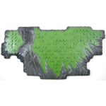 LEGO Terrain Plate, Mega Bloks, Large 16x32 Uneven Front, Green with Gray