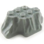 LEGO Terrain Plate, Mega Bloks, Small 4x4 Raised Flat Rock, Medium Gray