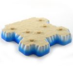 LEGO Terrain Plate, Mega Bloks, Medium 8x8 Uneven Edges, Tan with Water