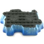 LEGO Terrain Plate, Mega Bloks, Medium 10x6 Raised Plateau, Dark Gray with Blue Sides