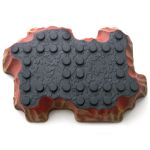 LEGO Terrain Plate, Mega Bloks, Medium 10x6 Raised Plateau, Dark Gray with Dark Red Sides