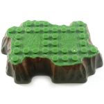 LEGO Terrain Plate, Mega Bloks, Medium 10x6 Raised Plateau, Green with Brown Sides