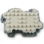 LEGO Terrain Plate, Mega Bloks, Medium 10x6 Raised Plateau, Tan with Dark Gray Sides
