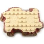 LEGO Terrain Plate, Mega Bloks, Medium 10x6 Raised Plateau, Tan with Dark Red Sides