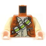 LEGO Torso, Tan Shirt with Dark Orange Vest with Three Potions/Canisters