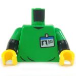 LEGO Torso, Green Shirt with Badge, Paw with 'Rescue' on back