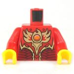 LEGO Torso, Red with Gold Wings/Fire Pattern