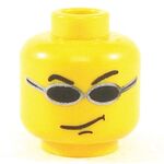 LEGO Head, Raised Eyebrows and Oval Sunglasses