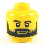 LEGO Head, Black Beard, Smiling