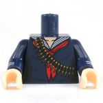 LEGO Torso, Female, Dark Blue with Red Scarf and Bandolier