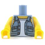 LEGO Torso, T-Shirt, Jeans Jacket with Torn Sleeves