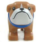 LEGO Dog, English Bulldog, Light Brown with Blue Collar