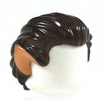 LEGO Hair, Swept Back, Dark Brown with Pointed Ears, Medium Flesh