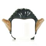 LEGO Hair, Long and Straight, Black with with Prominent Ears, Medium Tan Flesh