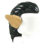 LEGO Hair, Long and Straight, Black with with Prominent Ears, Light Tan Flesh