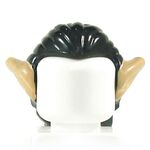 LEGO Hair, Long and Straight, Black with with Prominent Ears, Light Tan Flesh