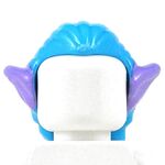 LEGO Hair, Long and Straight, Medium Azure with with Prominent Ears, Medium Lavender