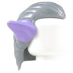LEGO Hair, Long and Straight, Flat Silver with with Prominent Ears, Medium Lavender