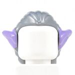 LEGO Hair, Long and Straight, Flat Silver with with Prominent Ears, Medium Lavender