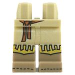 LEGO Legs, Tan Legs with Fringe, Dark Tan Boots