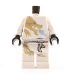 LEGO White Keikogi with Gold Dragon