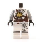 LEGO White Keikogi with Gold Lion Head, Gray Arms