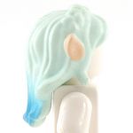 LEGO Hair, Female, Long Wavy with Blue Tips and Elf Ears