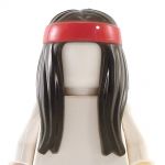 LEGO Hair, Long Black with Red Headband