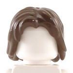 LEGO Hair, Mid-Length and Tousled with a Center Part, Dark Brown