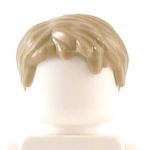 LEGO Hair, Short Tousled with Side Part, Dark Tan