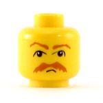 LEGO Head, Brown Bushy Moustache and Eyebrows