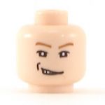 LEGO Head, Brown Eyebrows, Sneer